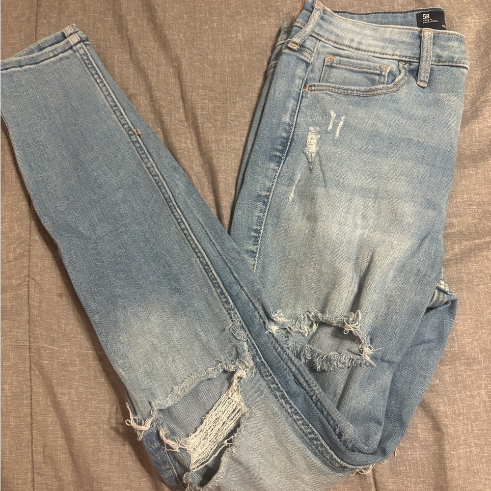 Hollister Blue Boyfriend Jeans Distressed Style